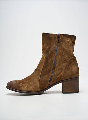 Botine/ghete nubuc toc de 4 la 6 cm maro ALIWELL femeie