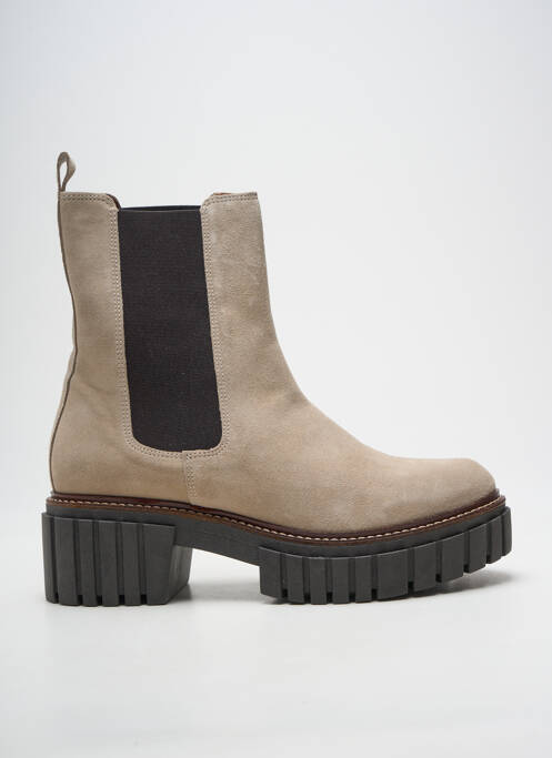 Botine/ghete toc mic toc de 4 la 6 cm bej REQINS femme