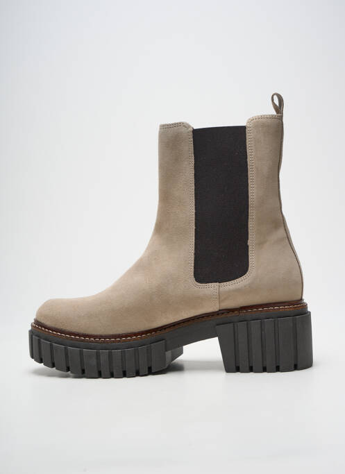 Botine/ghete toc mic toc de 4 la 6 cm bej REQINS femme