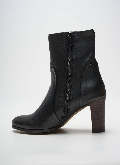 Botine/ghete țesătură satinată toc de 7 la 9 cm negru ALIWELL femme