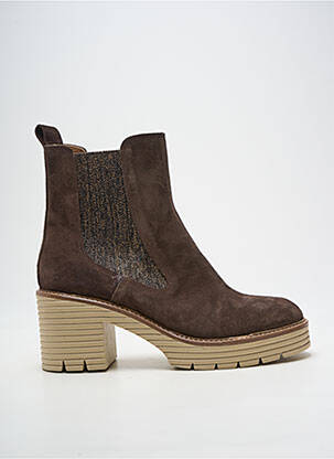 Botine/ghete toc pătrat toc de 7 la 9 cm maro ROSEMETAL femeie