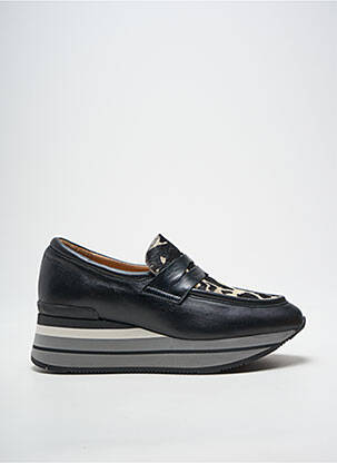 Mocasini țesătură satinată toc de 4 la 6 cm negru ROSEMETAL femeie