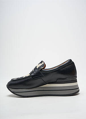 Mocasini țesătură satinată toc de 4 la 6 cm negru ROSEMETAL femeie