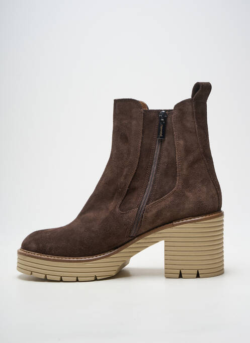 Botine/ghete toc pătrat toc de 7 la 9 cm maro ROSEMETAL femme