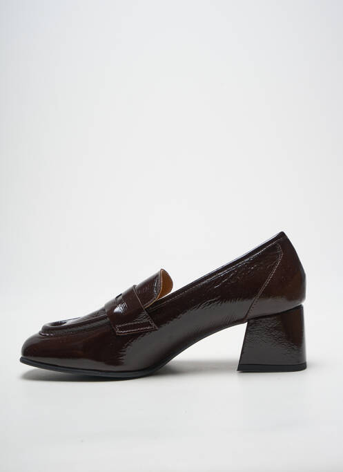 Mocasini pătrat toc de 4 la 6 cm maro închis ROSEMETAL femme