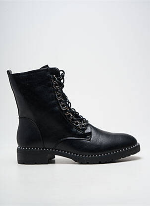 Botine/ghete închidere cu fermoar și șireturi toc plat până la 3 cm negru THE DIVINE FACTORY femeie