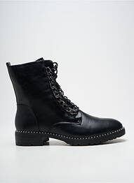 Botine/ghete țesătură satinată toc plat până la 3 cm negru THE DIVINE FACTORY femme