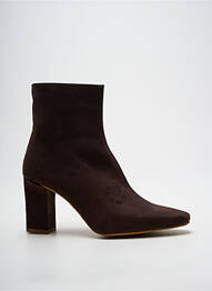 Botine/ghete vârf ascuțit toc de 7 la 9 cm maro GIULIA femme