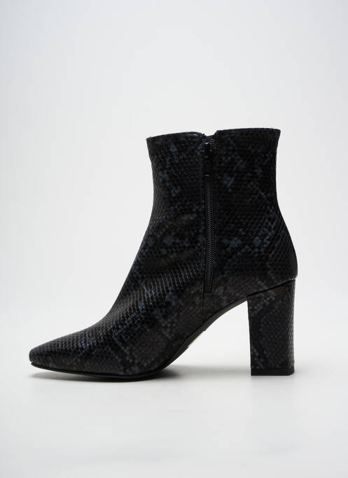 Botine/ghete țesătură satinată toc de 7 la 9 cm gri GIULIA femme