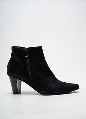 Botine/ghete țesătură satinată toc de 4 la 6 cm negru GEO-REINO femeie