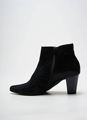 Botine/ghete țesătură satinată toc de 4 la 6 cm negru GEO-REINO femeie