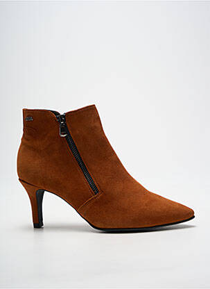 Botine/ghete vârf ascuțit toc de 7 la 9 cm portocaliu GEO-REINO femme