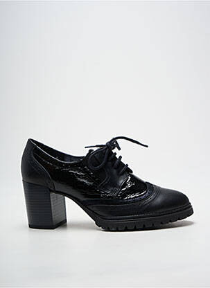 Derby-uri țesătură satinată toc de 7 la 9 cm negru GEO-REINO femme