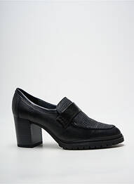 Mocasini țesătură satinată toc de 7 la 9 cm negru GEO-REINO femme