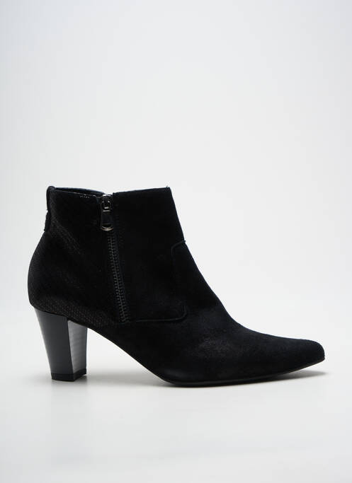Botine/ghete țesătură satinată toc de 4 la 6 cm negru GEO-REINO femme