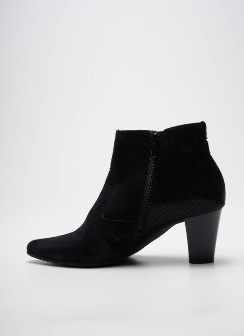 Botine/ghete țesătură satinată toc de 4 la 6 cm negru GEO-REINO femme