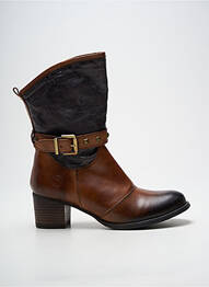 Botine/ghete toc pătrat toc de 4 la 6 cm maro KDOPA femme