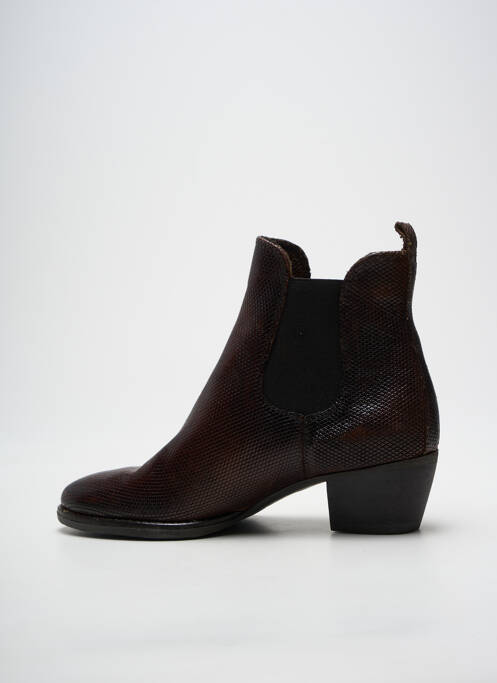 Botine/ghete cubanez toc de 4 la 6 cm maro YKX & CO femme