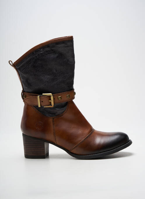 Botine/ghete toc pătrat toc de 4 la 6 cm maro KDOPA femme