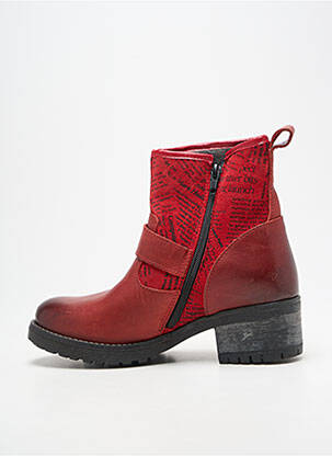 Botine/ghete toc mic toc de 4 la 6 cm roșu SANTAFE femeie
