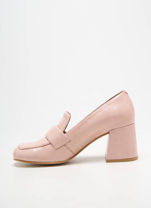 Mocasini țesătură satinată toc de 7 la 9 cm roz ANGEL ALARCON femme