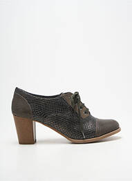Derby-uri țesătură satinată toc de 7 la 9 cm maro SWEET femme