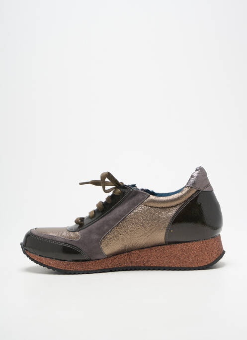 Adidași închidere cu fermoar și șireturi toc plat până la 3 cm maro KARSTON femme