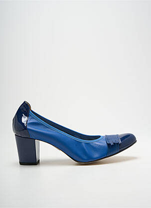 Pantofi cu toc material neted toc de 4 la 6 cm albastru REBELLES femme