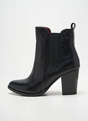 Botine/ghete țesătură satinată toc de 7 la 9 cm negru METAMORF'OSE femeie