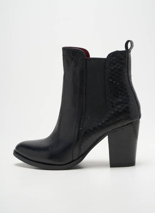 Botine/ghete țesătură satinată toc de 7 la 9 cm negru METAMORF'OSE femme