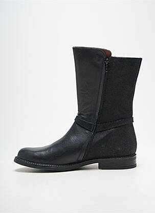 Botine/ghete țesătură satinată toc plat până la 3 cm negru BELLAMY femeie