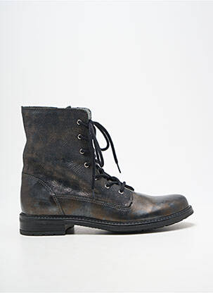 Botine/ghete țesătură satinată toc plat până la 3 cm gri BELLAMY femme