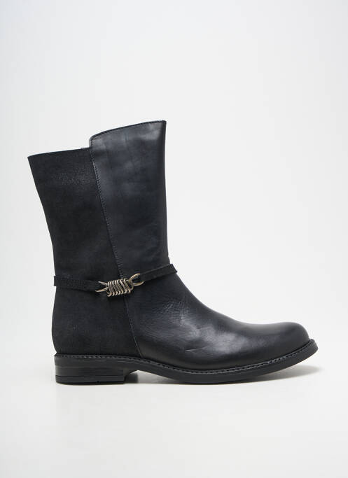 Botine/ghete țesătură satinată toc plat până la 3 cm negru BELLAMY femme