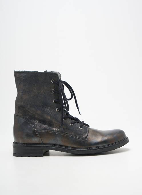 Botine/ghete țesătură satinată toc plat până la 3 cm gri BELLAMY femme