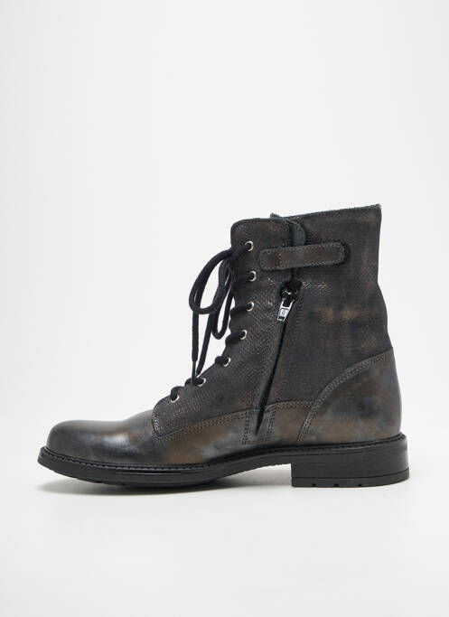 Botine/ghete țesătură satinată toc plat până la 3 cm gri BELLAMY femme