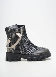 Botine/ghete țesătură satinată toc de 4 la 6 cm negru MACIEJKA OBUWIE femme