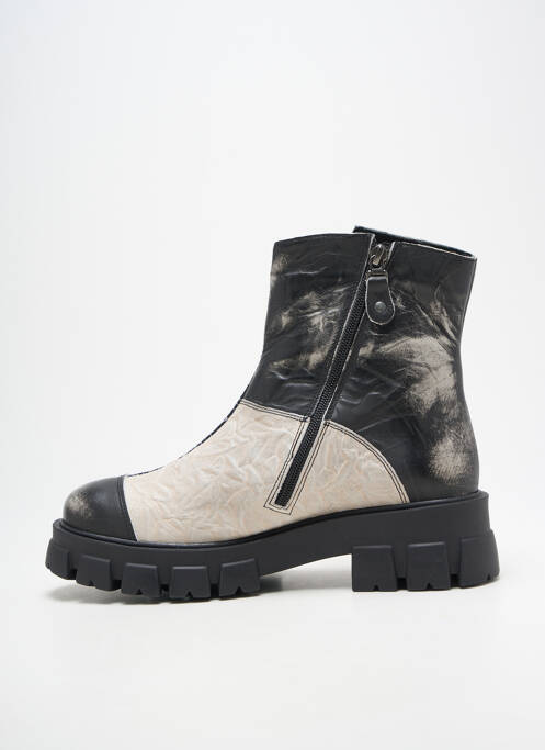 Botine/ghete țesătură satinată toc de 4 la 6 cm negru MACIEJKA OBUWIE femme