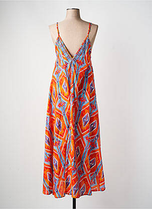 Rochie lungă imprimeu fantezie bretele subțiri portocalie YYDS (YOUR YOUTHFUL DRESS STYLE) femeie