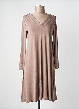 Rochie midi croială evazată mâneci lungi maro GUITARE femme