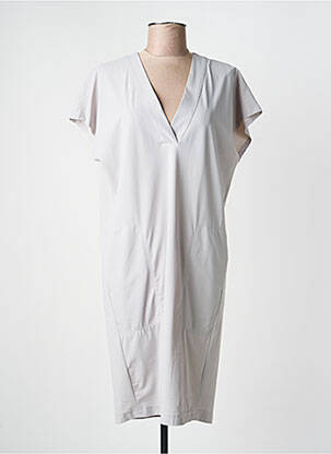 Rochie midi mâneci scurte mâneci scurte gri RAFFAELLO ROSSI femeie