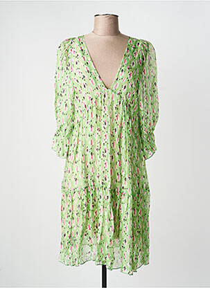 Rochie midi imprimeu fantezie mâneci 3/4 verde B.YU femme