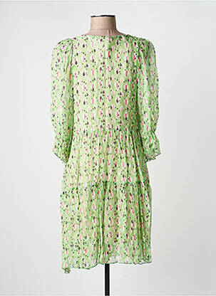Rochie midi croială fluidă mâneci 3/4 verde B.YU femeie