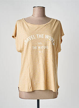 Tricou croială dreaptă mâneci scurte bej JUVIA femme