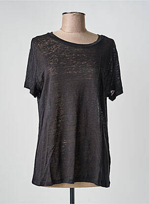 Tricou croială dreaptă mâneci scurte negru JARDIN PRIVÉ femme