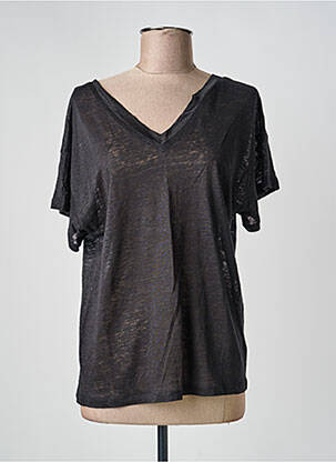 Tricou croială dreaptă mâneci scurte negru JARDIN PRIVÉ femme