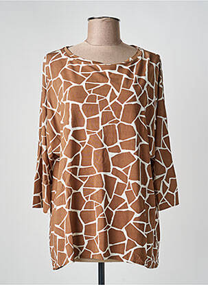 Tunică mâneci lungi guler rotund maro MARIA BELLENTANI femme