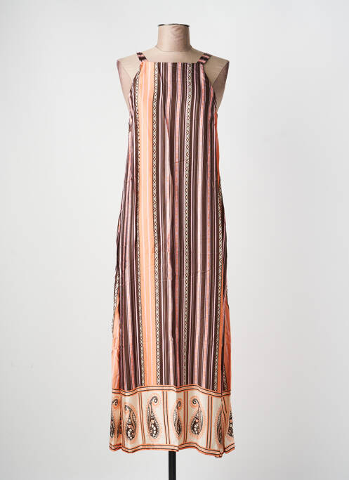 Rochie lungă fără mâneci fără mâneci portocaliu B.YU femme