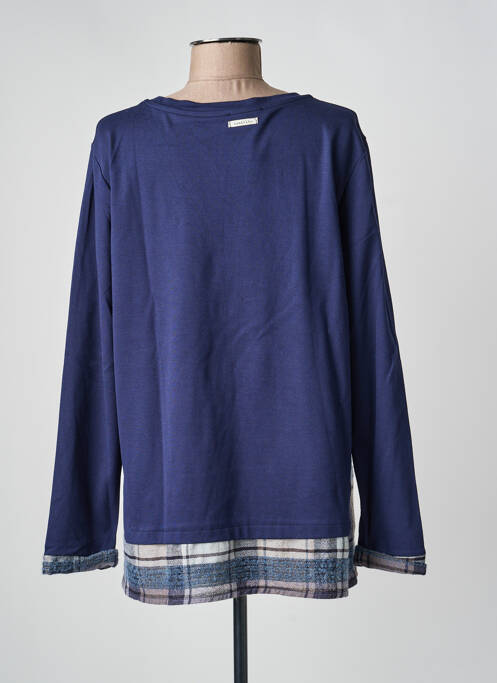 Tricou elasticitate mâneci lungi albastru HUMILITY femme