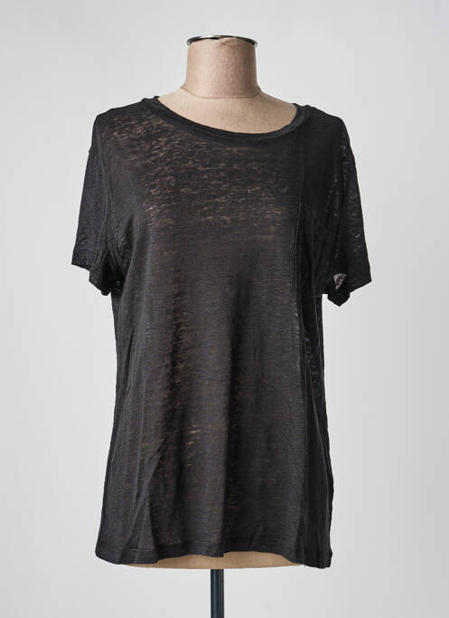 Tricou croială dreaptă mâneci scurte negru JARDIN PRIVÉ femme