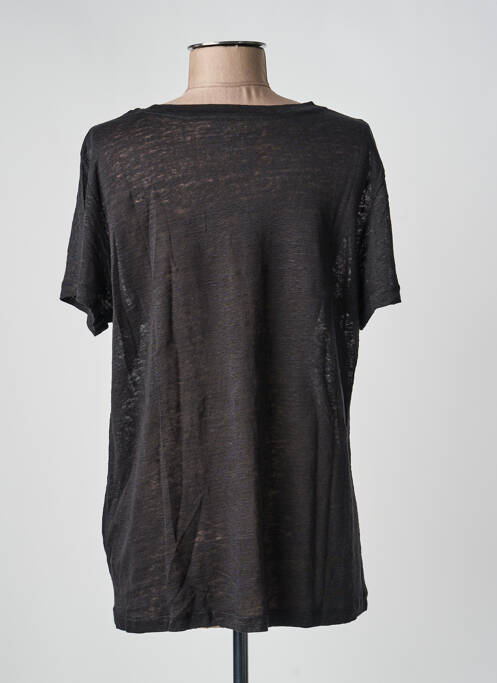 Tricou croială dreaptă mâneci scurte negru JARDIN PRIVÉ femme